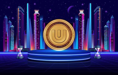 Dijital arkaplanda ultra-uos sanal para birimi görüntüleri. 3d illüstrasyon.