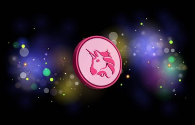 Uniswap-uni kripto para birimi görüntüleri. 3 boyutlu illüstrasyon. dijital paralar.