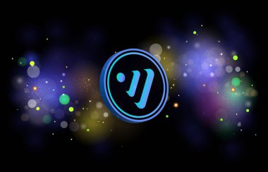 Venüs-xvs dijital arkaplanda bozuk para logosu görüntüsü. 3d illüstrasyon.