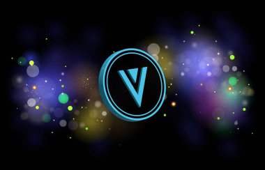 dijital arkaplanda verge-xvg sanal para birimi resmi. 3d illüstrasyon.