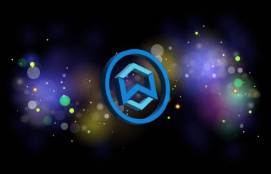 Dijital arka planda wanchain-wan şifreleme logoları. 3d illüstrasyon.