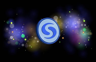 Sayısal arkaplandaki syscoin-sys şifreli para birimi resimleri. 3d illüstrasyon.