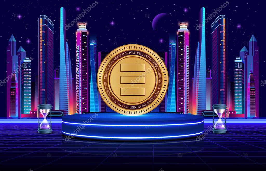 Unilayer-layer cryptocurrency images on digital background. 3d illustrations.