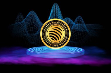 Jupiter-jup sanal para biriminin dijital arkaplan resmi. 3d çizimler.