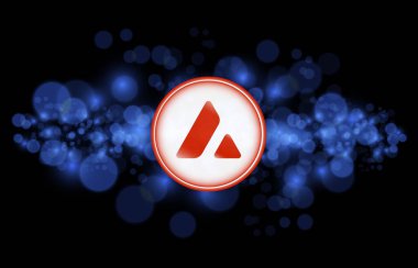 Dijital arkaplanda çığ-avax sanal para birimi görüntüsü. 3d illüstrasyon.