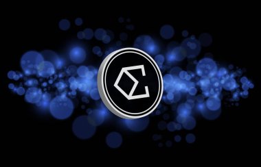 Dijital arkaplanda Ethena ENA sanal para birimi görüntüsü. 3d illüstrasyon.