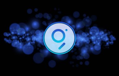 Dijital arkaplandaki grafik-grt kripto para birimi resimleri. 3d illüstrasyon.