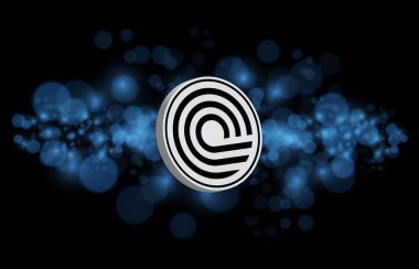 Dijital arkaplanda ondo sanal para birimi görüntüleri. 3d illüstrasyon.