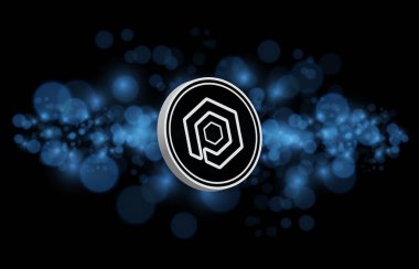 Soyut arka planda opulous-opul kripto para çizimleri. 3d illüstrasyon.