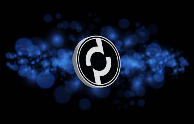 Dijital arkaplanda cep ağı-pokt şifreli para birimi resimleri. 3d illüstrasyon.