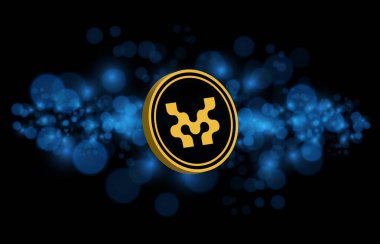 dijital arkaplanda hareket-hareket sanal para birimi resmi. 3d illüstrasyon.