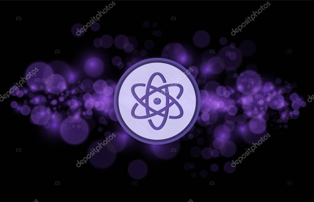 Proton-xpr cryptocurrency images on digital background. 3d illustration.