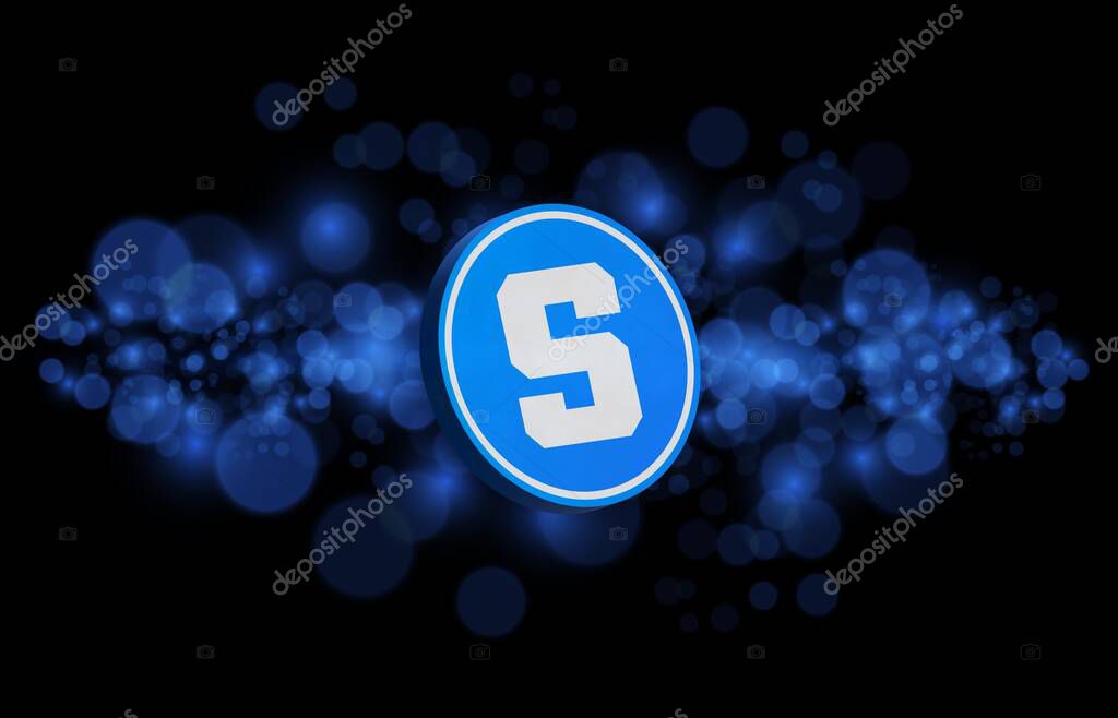 Sandbox-sand virtual currency logo on abstract background. 3d illustrations.