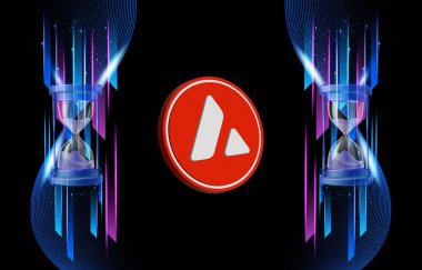 Dijital arkaplanda çığ-avax sanal para birimi görüntüsü. 3d illüstrasyon.