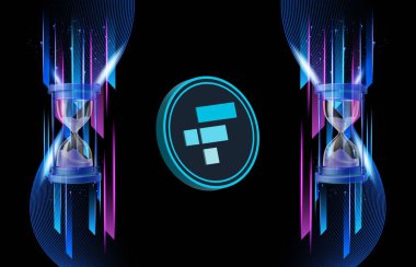 Dijital arkaplanda ftx token-ftt şifreli para birimi logoları. 3d illüstrasyon.
