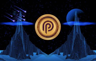 Dijital arkaplanda Pyth network para logosu resmi. 3d illüstrasyon.