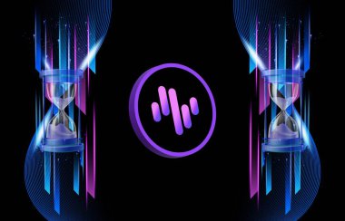 Dijital arkaplanda zignaly-zig sanal para birimi resimleri. 3d illüstrasyon.