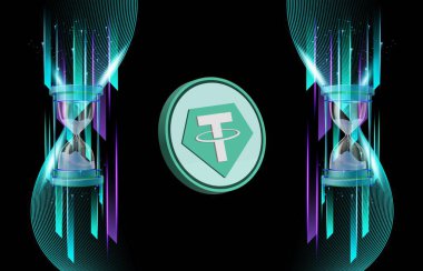 Dijital arkaplanda sanal para birimi resimleri var. 3d illüstrasyon.