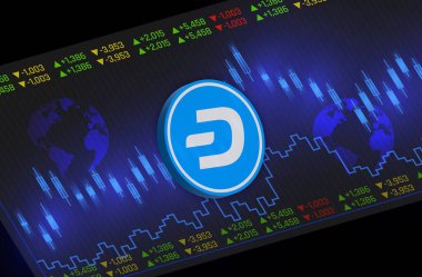 Dijital arkaplanda tire sanal para birimi görüntüsü. 3B çizimler.