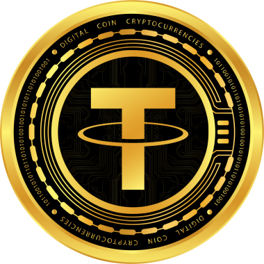 Soyut arkaplanda bağlantı-usdt şifreli para birimi resimleri. 3d illüstrasyon.