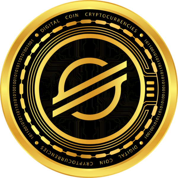 Soyut arkaplanda yıldız-xlm kripto para birimi çizimleri. 3d illüstrasyon.