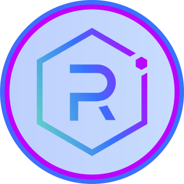 Soyut arkaplanda Raydium-ray kripto para birimi logosu çizimleri. 3d illüstrasyon.