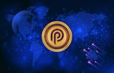 Dijital arkaplanda Pyth network para logosu resmi. 3d illüstrasyon.