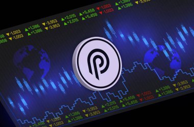 Dijital arkaplanda Pyth network para logosu resmi. 3d illüstrasyon.