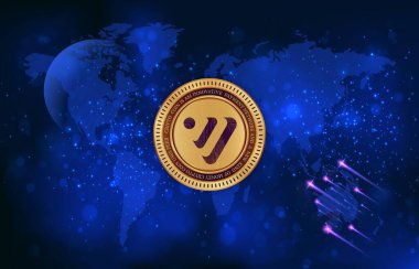 Venüs-xvs dijital arkaplanda bozuk para logosu görüntüsü. 3d illüstrasyon.