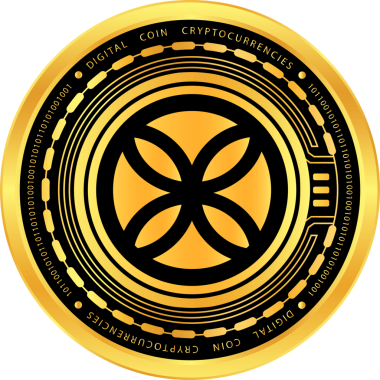 Soyut arkaplanda ecox kripto para birimi çizimleri. 3d illüstrasyon.