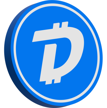 Digibyte-dgb sanal para birimi logosu. Vektör çizimleri. 3d illüstrasyon.