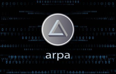 Arpa madeni para biriminin dijital bir arka plandaki görüntüsü. 3d illüstrasyon.