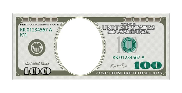 100 Dollars Américains Souvenir Vecteur Eps — Image vectorielle