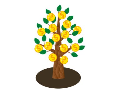 Altın sikkeli para ağacı. Bozuk para mahsulü.