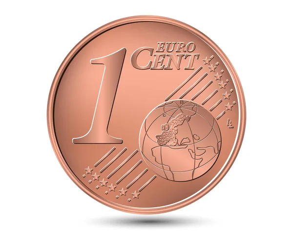 One Euro Cent Coin Reverse Coin Vector Illustration lizenzfreie Stockillustrationen