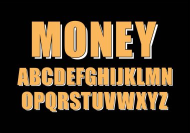 Tişört, promosyon, satış afişi, baskı, dekorasyon için vektör yazıtipi 3d tipografi.