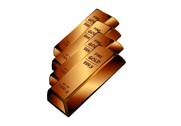 Icon Gold Bars White Background Illustration Eps — Stock Vector