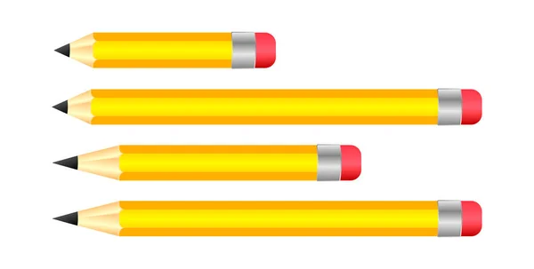 Ein Satz Verschiedener Bleistifte Auf Weißem Hintergrund Vektorillustration — Stockvektor