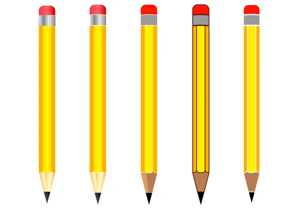 Ensemble Crayons Différents Sur Fond Blanc Illustration Vectorielle — Image vectorielle