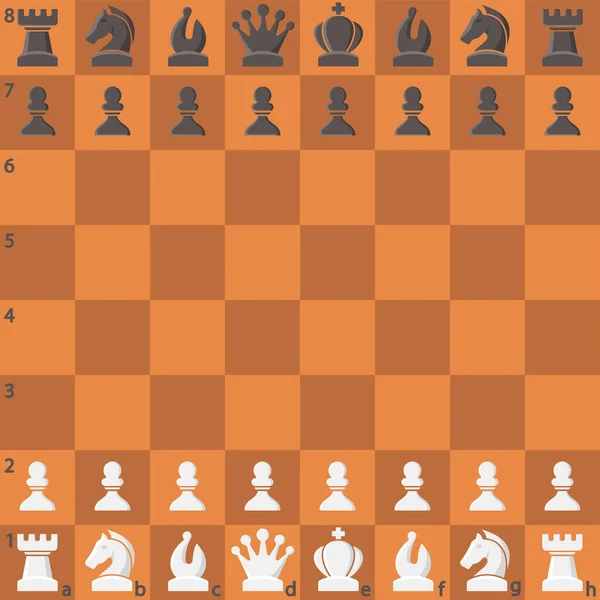 Šachovnice Šachovými Figurkami Šachové Figurky Stylu Vektorová Ilustrace — Stockový vektor