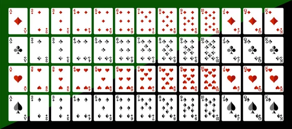 Playing Cards Poker Vector Eps — Vetor de Stock