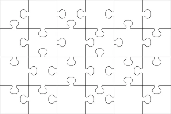 Puzzle Pièces Illustration Vectorielle Isolé Sur Fond Blanc Puzzle Pièces — Image vectorielle