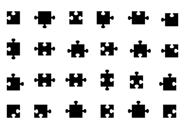 Puzzleteile Vektor Illustration Isoliert Auf Weißem Hintergrund Puzzleteile Vektor Set — Stockvektor