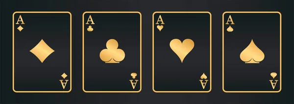 Τέσσερις Άσσοι Που Παίζουν Κοστούμια Καρτών Που Πόκερ Τζόγος Σχεδιασμός — Διανυσματικό Αρχείο
