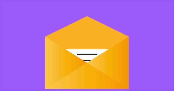 Envelop Flat Animated Icon Geanimeerde Digitale Icoon — Stockvideo