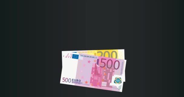 Serie Banconote Euro Soldi Europei Video — Video Stock