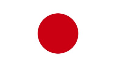 Japonya bayrağı. Bayrak simgesi. Vektör illüstrasyonu.