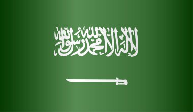 Suudi Arabistan bayrağı. Suudi Arabistan bayrağı resmi. Vektör illüstrasyonu.