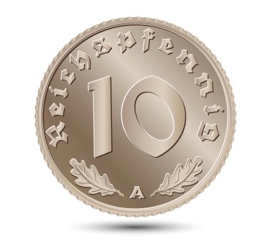 Almanya 'nın 10 Reichspfennig' i vektörde belirtilmiştir. 