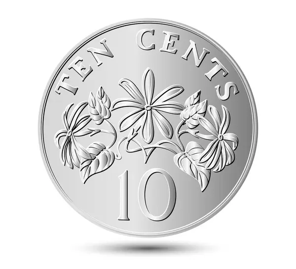 Singapur 10 Cent kurdelesi yukarı doğru. 